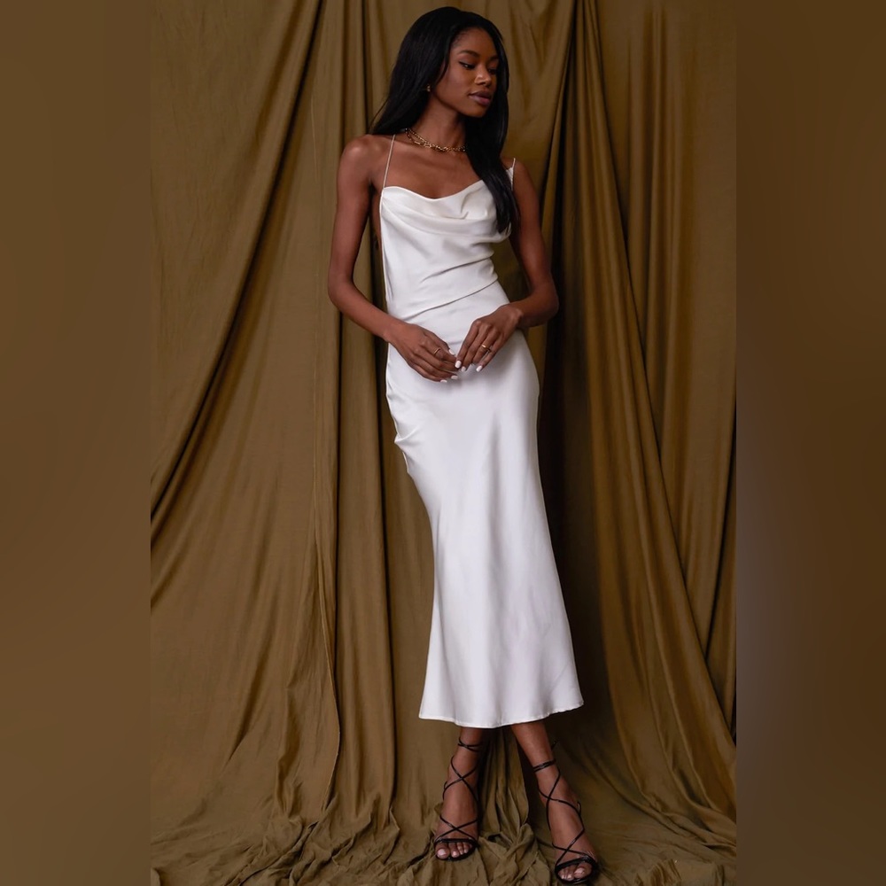 12th TRIBE SAN MARINO IVORY MIDI DRESS
